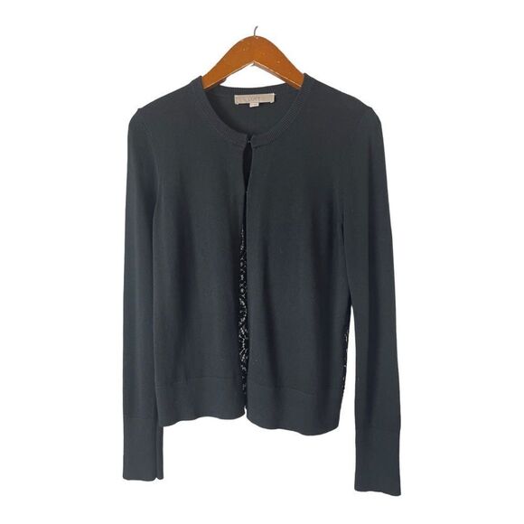 Ann Taylor Loft Classic Black Knit Cardigan Sweater Lace Back Long Sleeve Size S - Picture 10 of 10